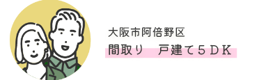 大阪市阿倍野区　間取り　戸建て５ＤＫ